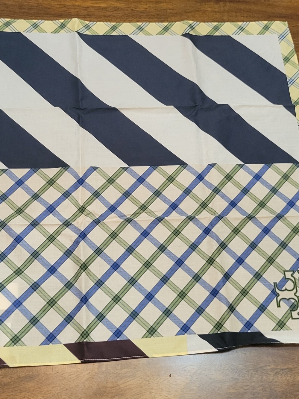 Tory Burch Multi-Color Plaid Scarf In A Box (Blue, Green, Cream, Brown)